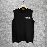 Amiri tank top new bone sleeve print