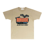 Rhude T Shirts Printed Trendy Pure Cotton