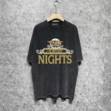 Amiri washed t-shirt earth letter short sleeve