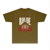 Rhude T Shirts Printed Trendy Pure Cotton