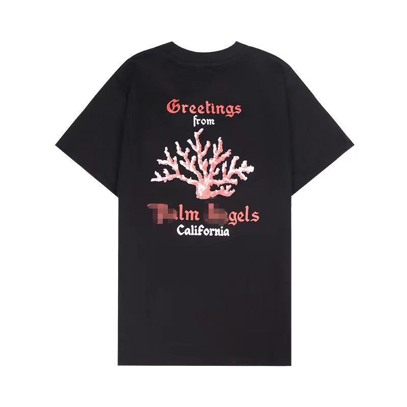 Palm Angels T Shirts Palm Angels Printed Short Sleeve T-shirt Male Half Sleeve