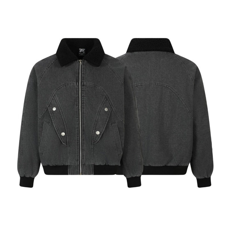 Unisex Down Jacket Men's Winter Fur Collar Cotton