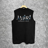 Amiri tank top double-sided rose printing