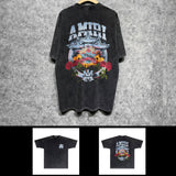 Amiri washed t-shirt five star rose short sleeve