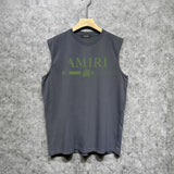 Amiri tank top with damaged letter horizontal stripesprinting