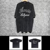 Amiri washed t-shirt letter padded printing short sleeves
