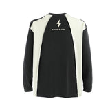 Unisex long-sleeved shirt autum raw edge patchwork