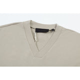 Fog Essentials T Shirts Spring/Summer FOG Season 9 Double Line Flocking Letter V-Neck Short Sleeves