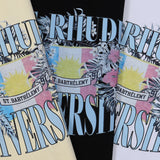 Rhude T Shirt Flag Floral Print Short Sleeve T-Shirt