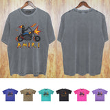Amiri washed t-shirt motorcycle skull printing short sleeves