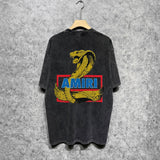 Amiri washed t-shirt king cobra gold printing short sleeve