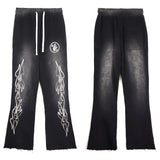 Mens trendy Hoodie & Pants Vintage Washed Old Hooded Sweater Hoodie