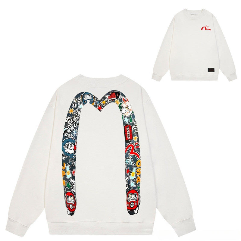 Evisu Sweatshirts Loose Casual Unisex Sweatshirts