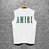 Amiri tank top waist flower camouflage letterprinting