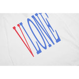 Vlone Sweatshirts Autumn and Winter Blue and Red Big V Letter Crew Neck
