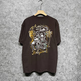 Amiri t shirts hollywood golden dragon printing short sleeve