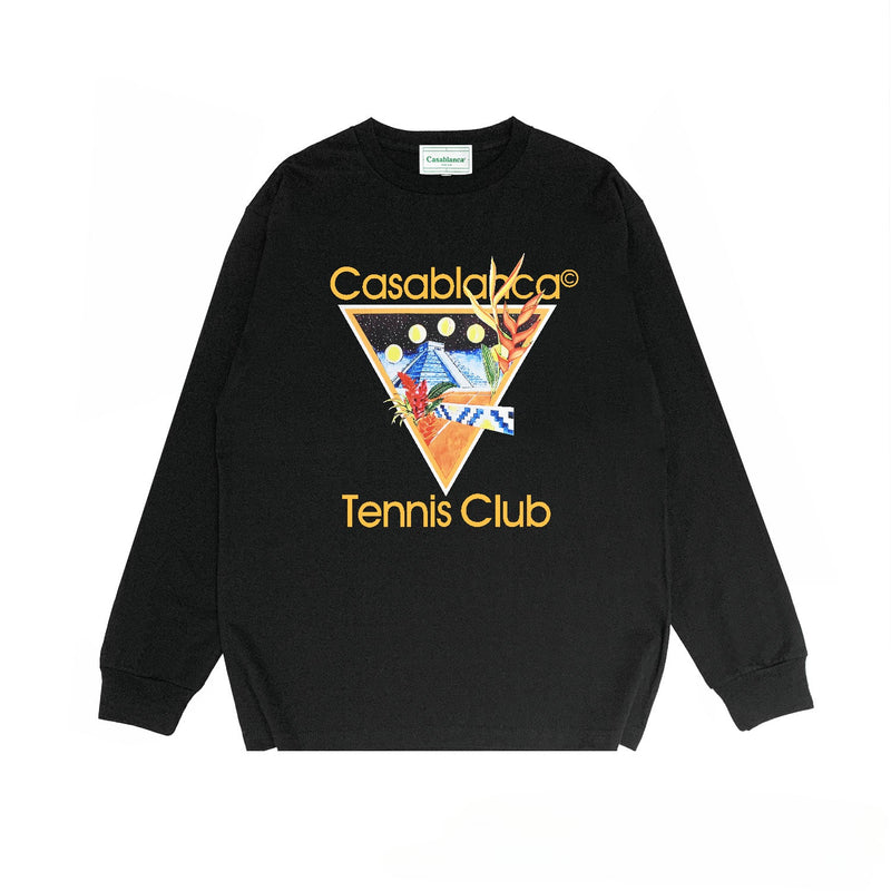 Casablanca Long sleeve T-shirt Portal Printed Cotton Crew Neck