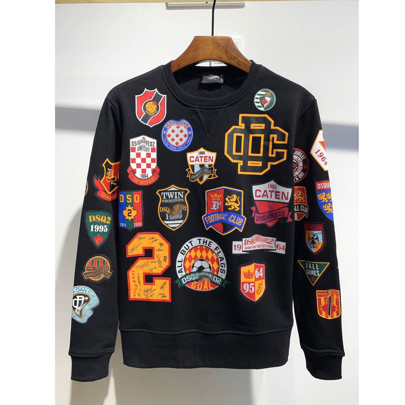 Dsq2 Hoodie DSQ Lian D2 Autumn and Winter Printing Sweater Trendy Men and Women