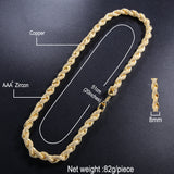 Chains Copper Zircon Twist Necklace Full of Zirconium Spectrum