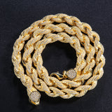 Chains Copper Zircon Twist Necklace Full of Zirconium Spectrum