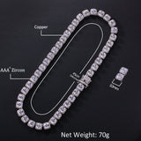 Chains HipHop Square Zircon Necklace HipHop BlingChain Spectrum
