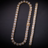 Chains HipHop Square Zircon Necklace HipHop BlingChain Spectrum