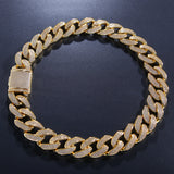 Chains Hip Hop Versatile 2cm Wide Zircon Cuban Necklace Bracelet Royalty