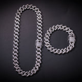 Chains Miami Cuban Necklace Gold Plated with Diamonds Collarbone Chain Spectrum