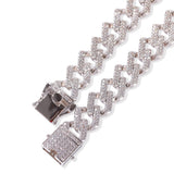 Chains Miami Cuban Necklace Gold Plated with Diamonds Collarbone Chain Spectrum