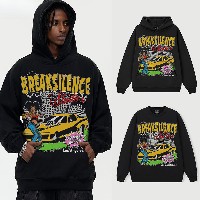 Vintage Hoodie BreakSilence Vintage Fall/Winter Crew Neck Hooded Sweater