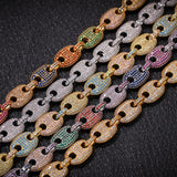 Chains Hip Hop Necklace Colored Zircon Pig Nose Chain Royalty Spectrum