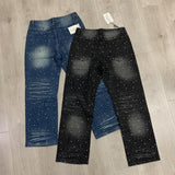 Valeforever Vale Jeans Hotfix rhinestones Ripped Denim
