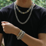 Chains HIPHOP Color Matching Hip Hop Necklace Punk Diamond Spectrum