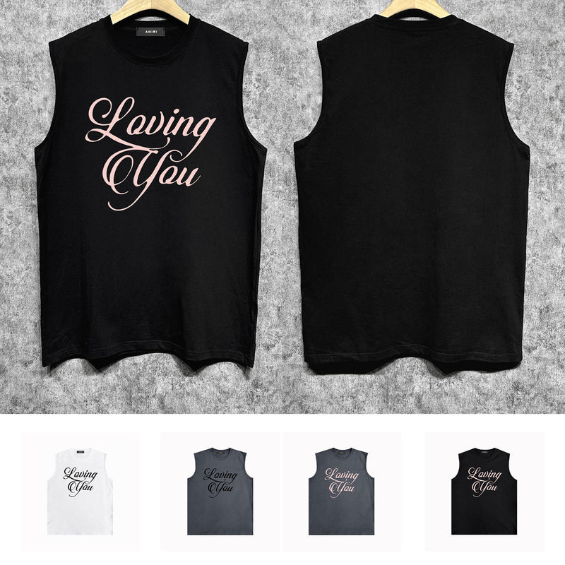 Amiri tank top pink letterprinting