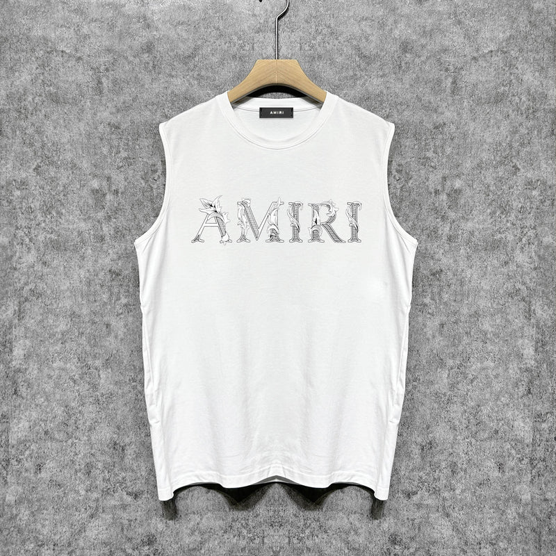 Amiri tank top with vine and man text printing
