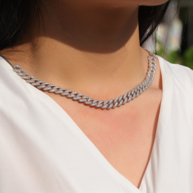 Chains Zircon Cuban Stitching Necklace Fashion Spectrum St. Valentine's
