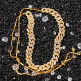 Chains Zircon Cuban Stitching Necklace Fashion Spectrum St. Valentine's