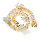 Chains Hip Hop Microencrusted Zircon Butterfly Cuban Necklace Collarbone Chain Spectrum St. Valentine's