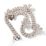 Chains Hip Hop Microencrusted Zircon Butterfly Cuban Necklace Collarbone Chain Spectrum St. Valentine's