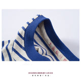 Mariner Shirt Navy-Striped Shirt Heavy Cotton Striped T-shirt Washed-out Vintage Short Sleeve Men