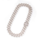 Chains Hip Hop Thorns Cuba Necklace 20mm Copper with Zircon Spectrum St. Valentine's