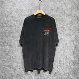 Amiri washed t-shirt bull printing short sleeve