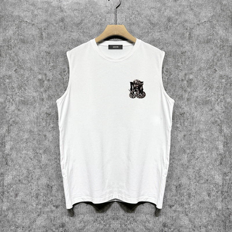 Amiri tank top giant snake letter print