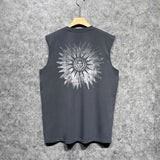 Amiri tank top cut out sun portrait printing