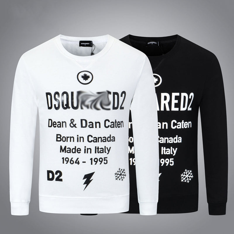 Dsq2 Hoodie DSQ Lian D2 Letter Print Sweatshirt Trendy Men's Autumn and Winter