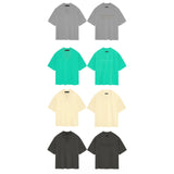 Fog Essentials T Shirts Spring Summer FGO Double Line Flocking Letter V-Neck Short Sleeve