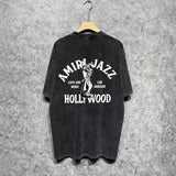 Amiri washed t-shirt wolf music short sleeve