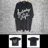 Amiri washed t-shirt with slanted art words short sleeves