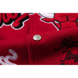 Off White Jacket Qiuxin OW Joint NBA Team Series Baseball Jacket
