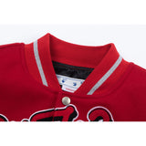 Off White Jacket Qiuxin OW Joint NBA Team Series Baseball Jacket